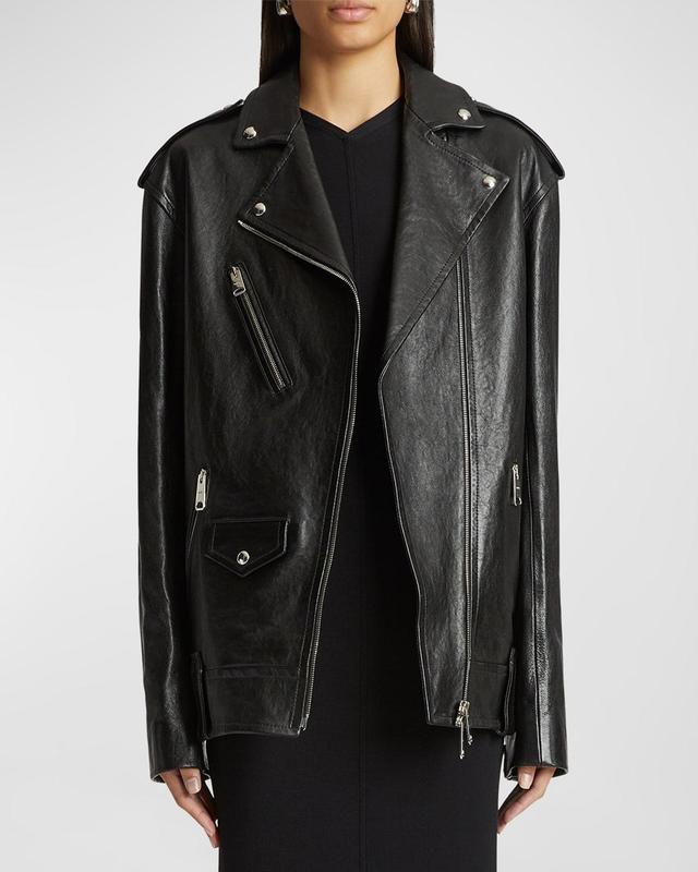 Womens Hanson Leather Jacket Product Image