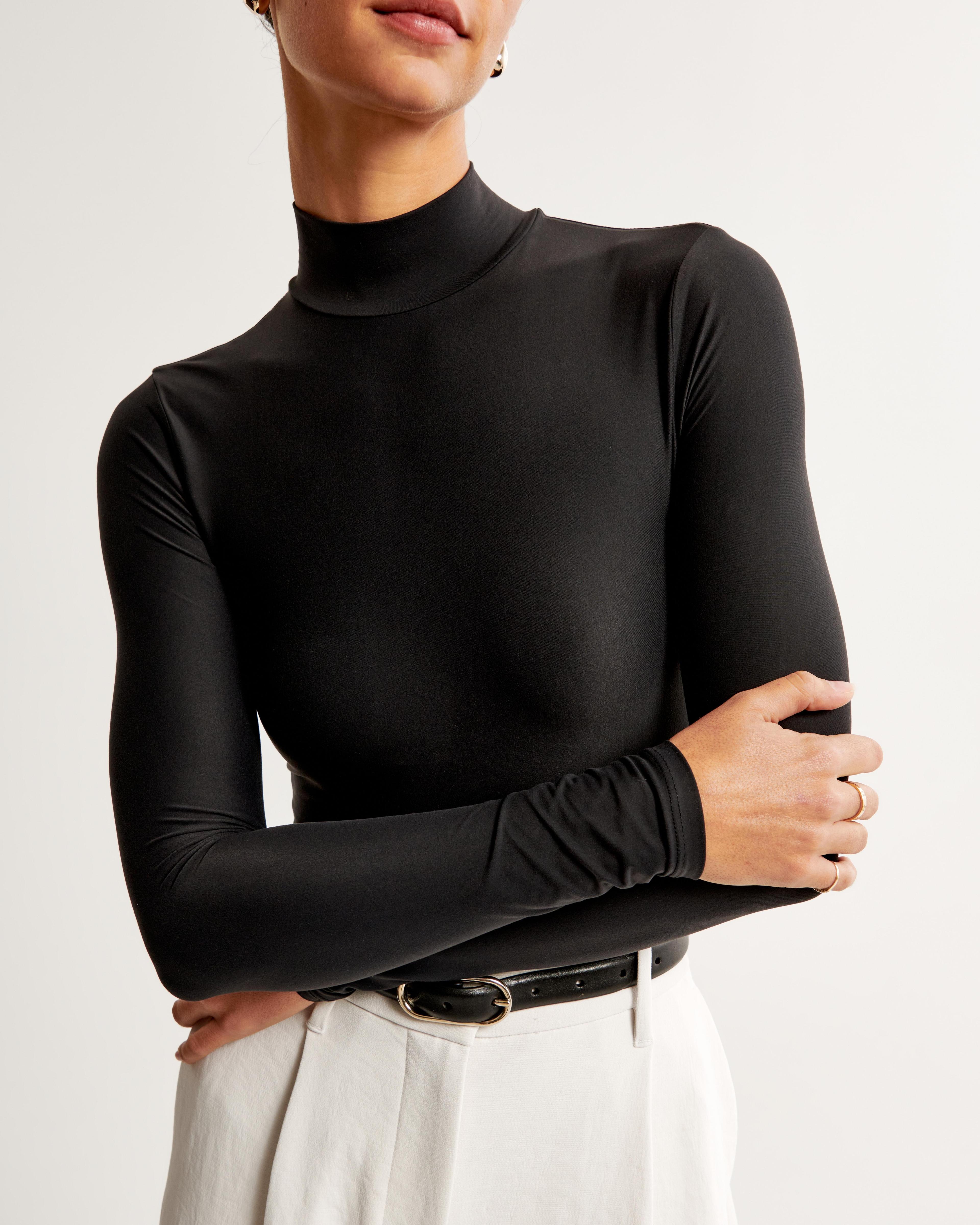 Soft Matte Seamless Long-Sleeve Mockneck Bodysuit Product Image