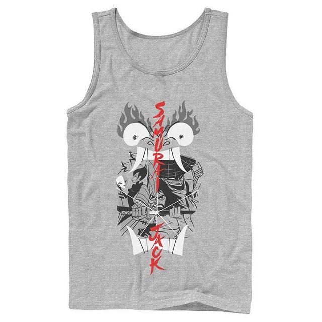 Mens Cartoon Network Samurai Jack Aku Illustrated Storytelling Tank Top Athletic Grey Product Image