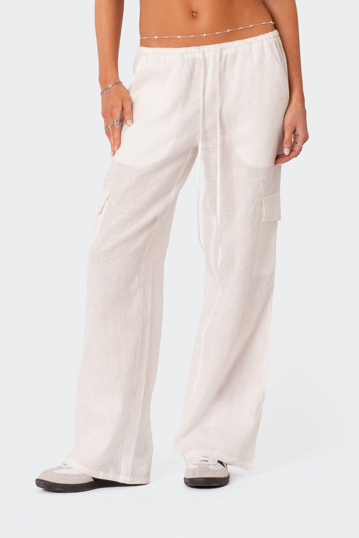 Lyric Linen Look Cargo Pants Product Image