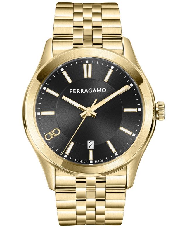 Salvatore Ferragamo Mens Swiss Classic Gold Ion-Plated Stainless Steel Bracelet Watch 42mm - Ip Yellow Gold Product Image