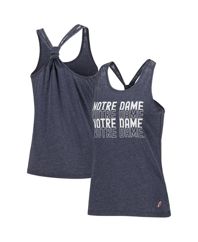 Womens League Collegiate Wear Navy Notre Dame Fighting Irish Stacked Name Racerback Tank Top Product Image