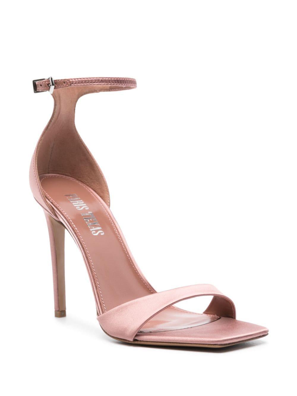 Pink Satin Stiletto Heeled Sandals Product Image