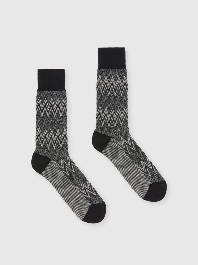 Zig zag cotton blend socks Product Image