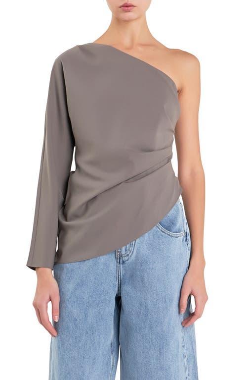 Grey Lab Gathered One-Shoulder Asymmetric Top Product Image