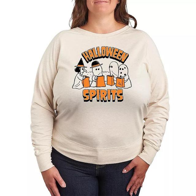 Plus Size Peanuts Halloween Spirits Lightweight French Terry Sweatshirt, Womens Product Image