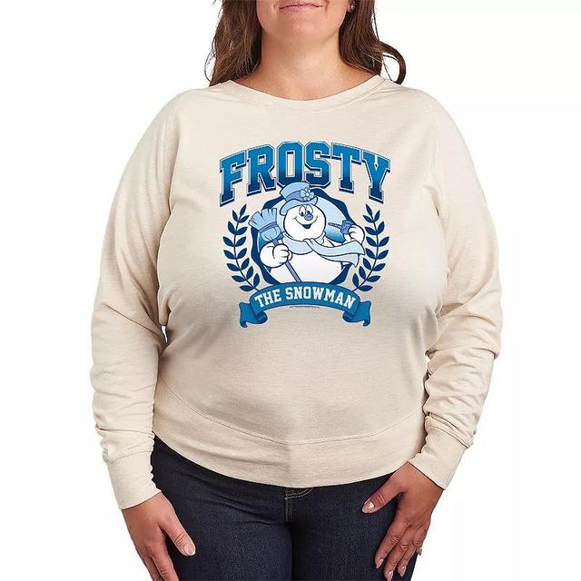 Plus Size Frosty The Snowman Collegiate Lightweight French Terry Sweatshirt, Womens Product Image