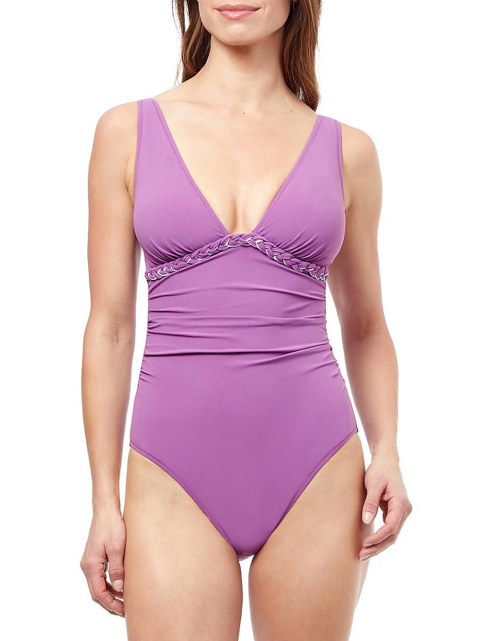 Profile by Gottex Womens Kundala Deep Plunge one piece swimsuit Product Image