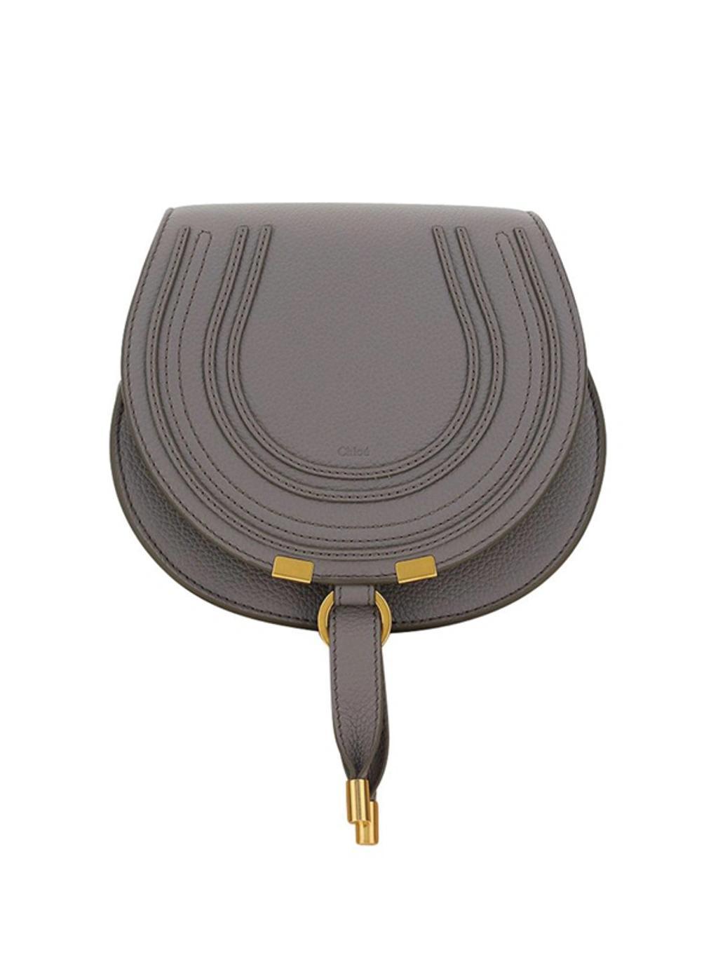 Marcie Foldover Small Saddle Bag In Grey Product Image