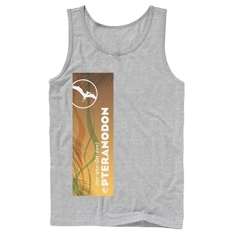 Mens Jurassic World Pteranodon Right Panel Tank Top Grey Product Image