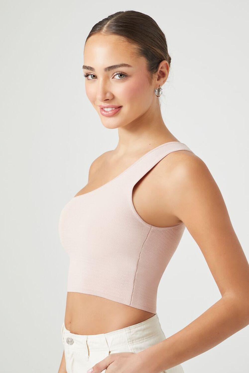 Sweater-Knit One-Shoulder Crop Top | Forever 21 Product Image