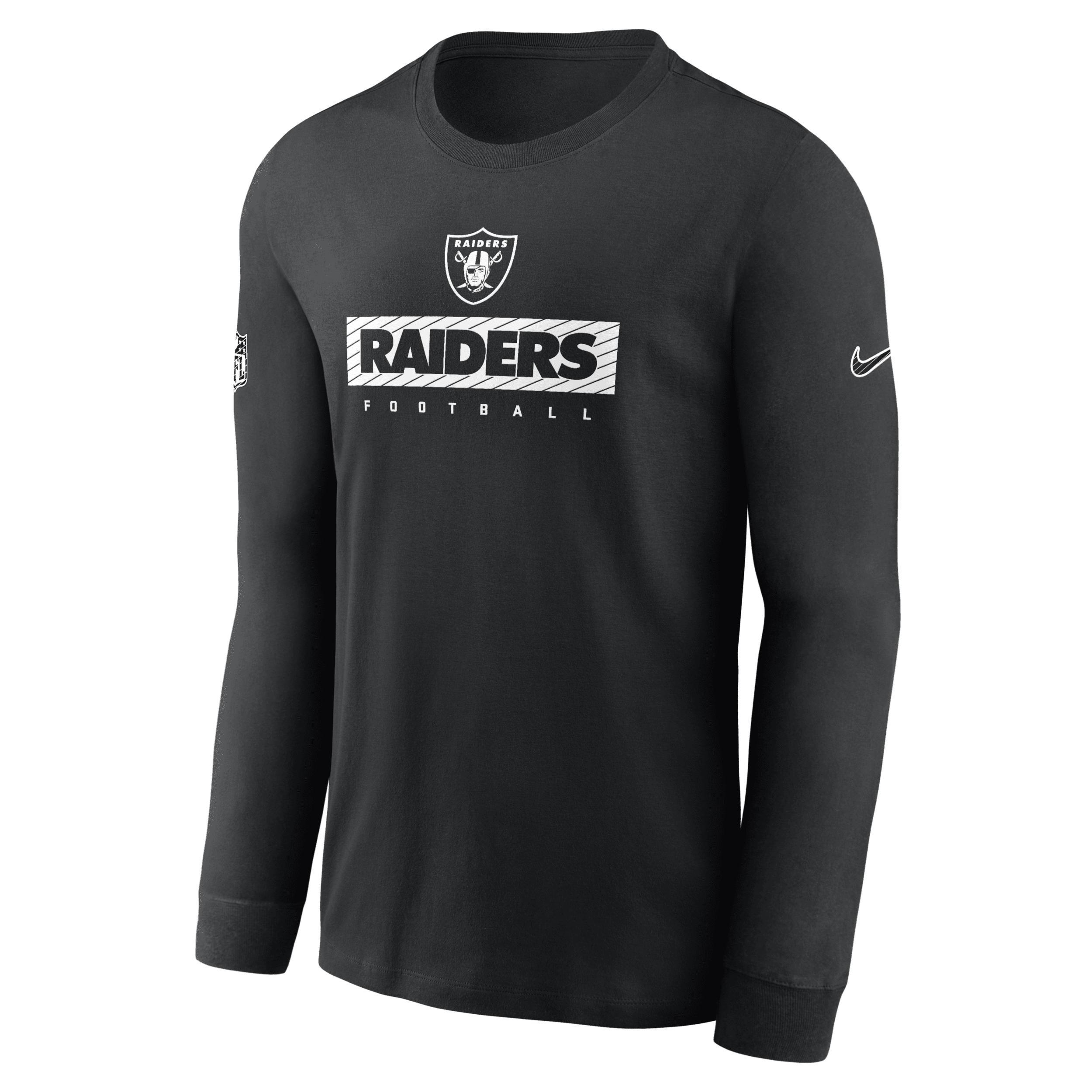 Las Vegas Raiders Sideline Team Issue Nike Men's Dri-FIT NFL Long-Sleeve T-Shirt Product Image