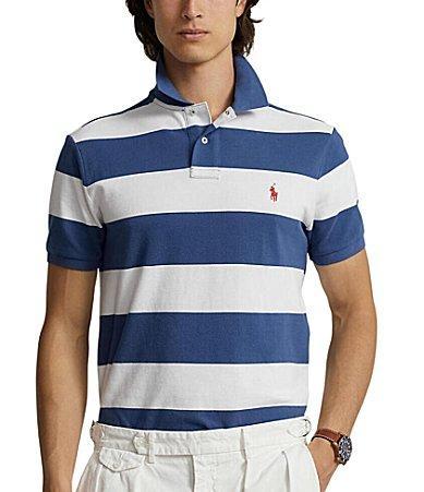 Polo Ralph Lauren Classic Fit Striped Mesh Polo Short Sleeve Shirt (Multicolor) Men's Short Sleeve Knit Product Image