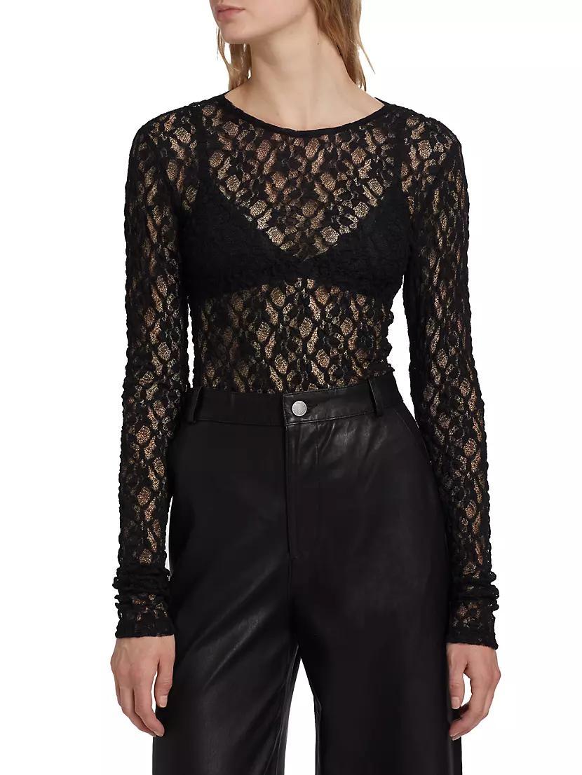 Mesh Lace Long-Sleeve Top Product Image