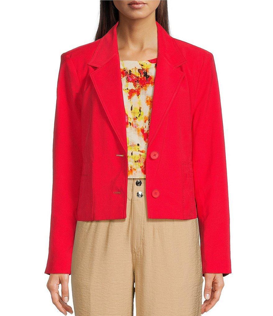 DKNY Long Sleeve Cargo Pocket Cropped Blazer Product Image