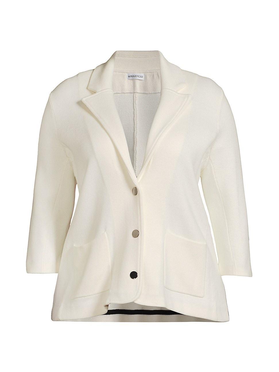 Womens Cotton-Blend Knit Single-Breasted Blazer Product Image