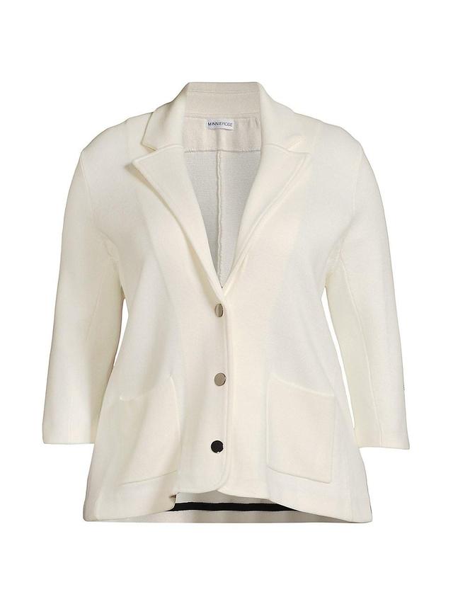 Womens Cotton-Blend Knit Single-Breasted Blazer Product Image