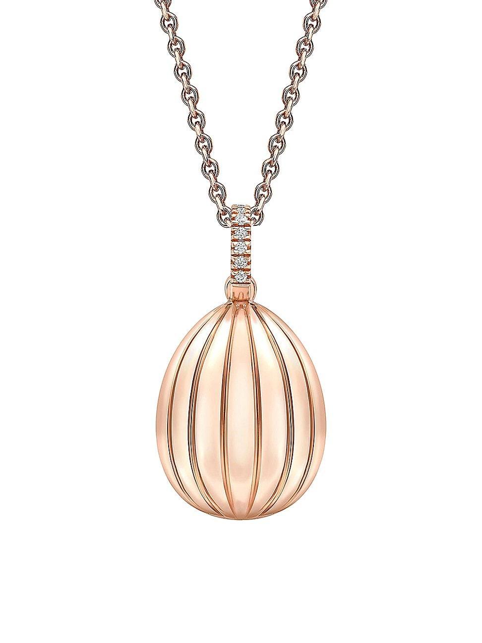 Womens Colors of Love Rose Gold Diamond and Ruby 180 Egg Pendant Product Image