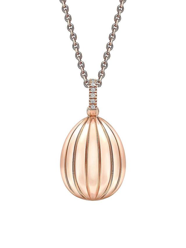 Womens Colors of Love Rose Gold Diamond and Ruby 180 Egg Pendant Product Image