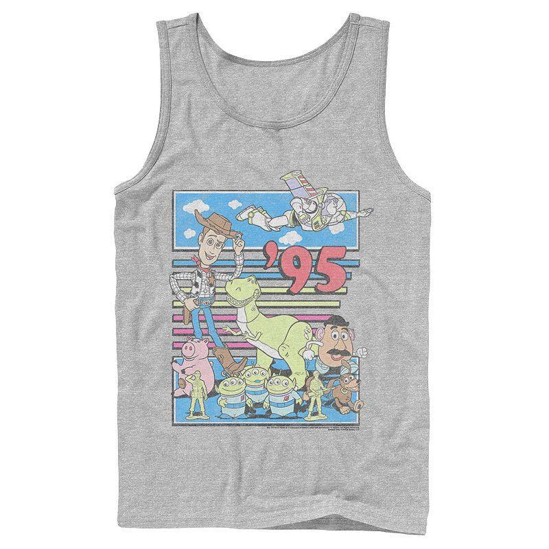 Disney / Pixars Toy Story Mens 95 Retro Distressed Colorful Tank Top Athletic Grey Product Image