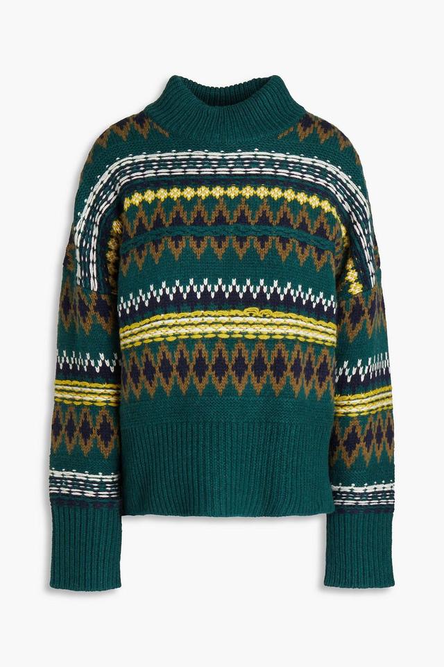 Willow All Over Fairisle Wool Sweater In Green Product Image