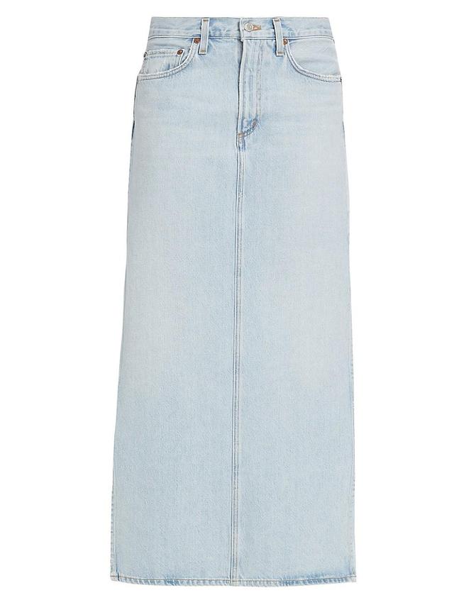 Womens Astrid Slice Cotton Denim Maxi Skirt Product Image