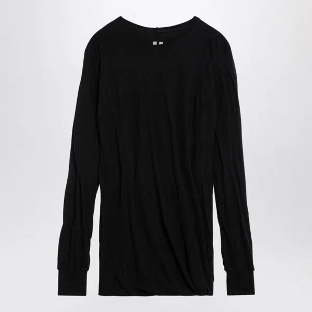 Men's Cotton Crew-neck Jumper Sweater In Black Product Image