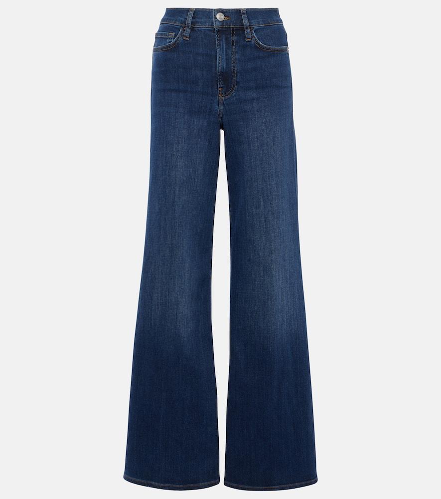 High-rise Flared Jeans In Dark Blue Product Image