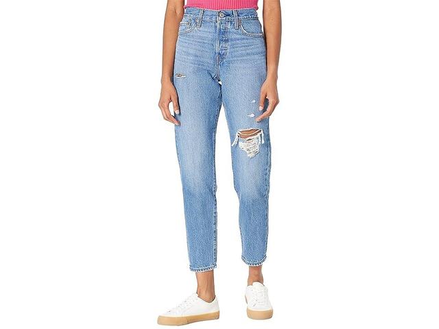 Levis Womens Wedgie High Rise Ripped Icon Jeans - Athens Blue Product Image