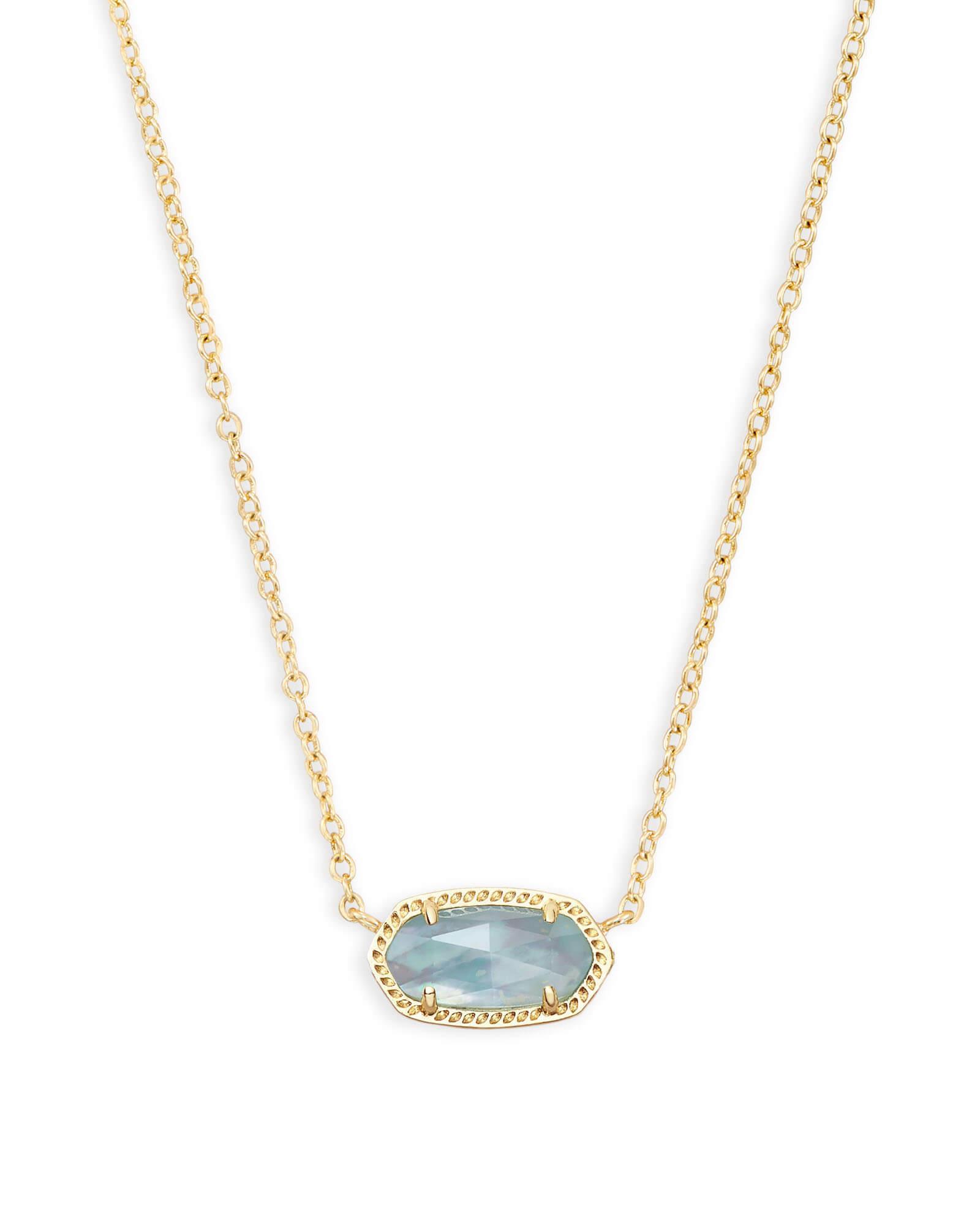 Elisa Gold Pendant Necklace in Light Blue Illusion Product Image