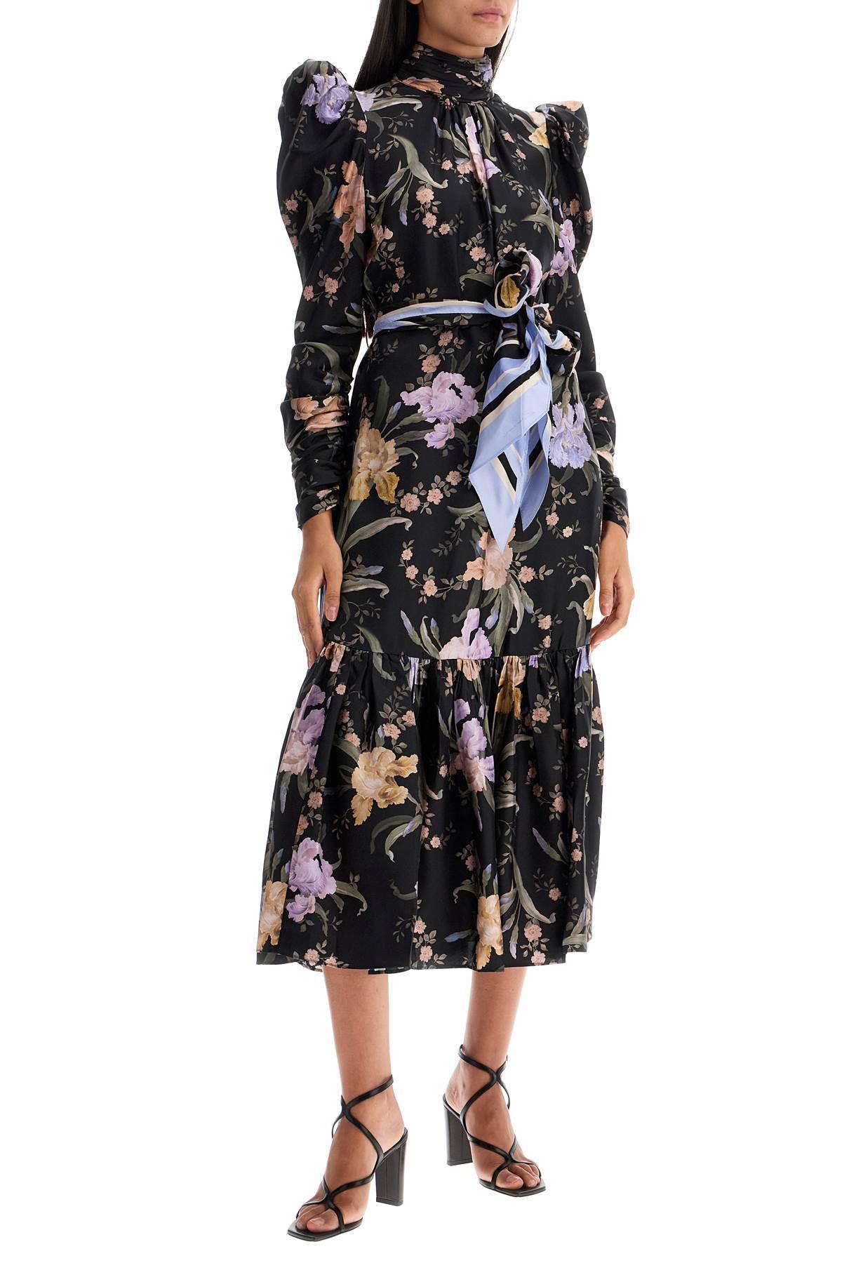 ZIMMERMANN Eden Floral Ruched Silk Midi Dress In Iris Sherbet Product Image