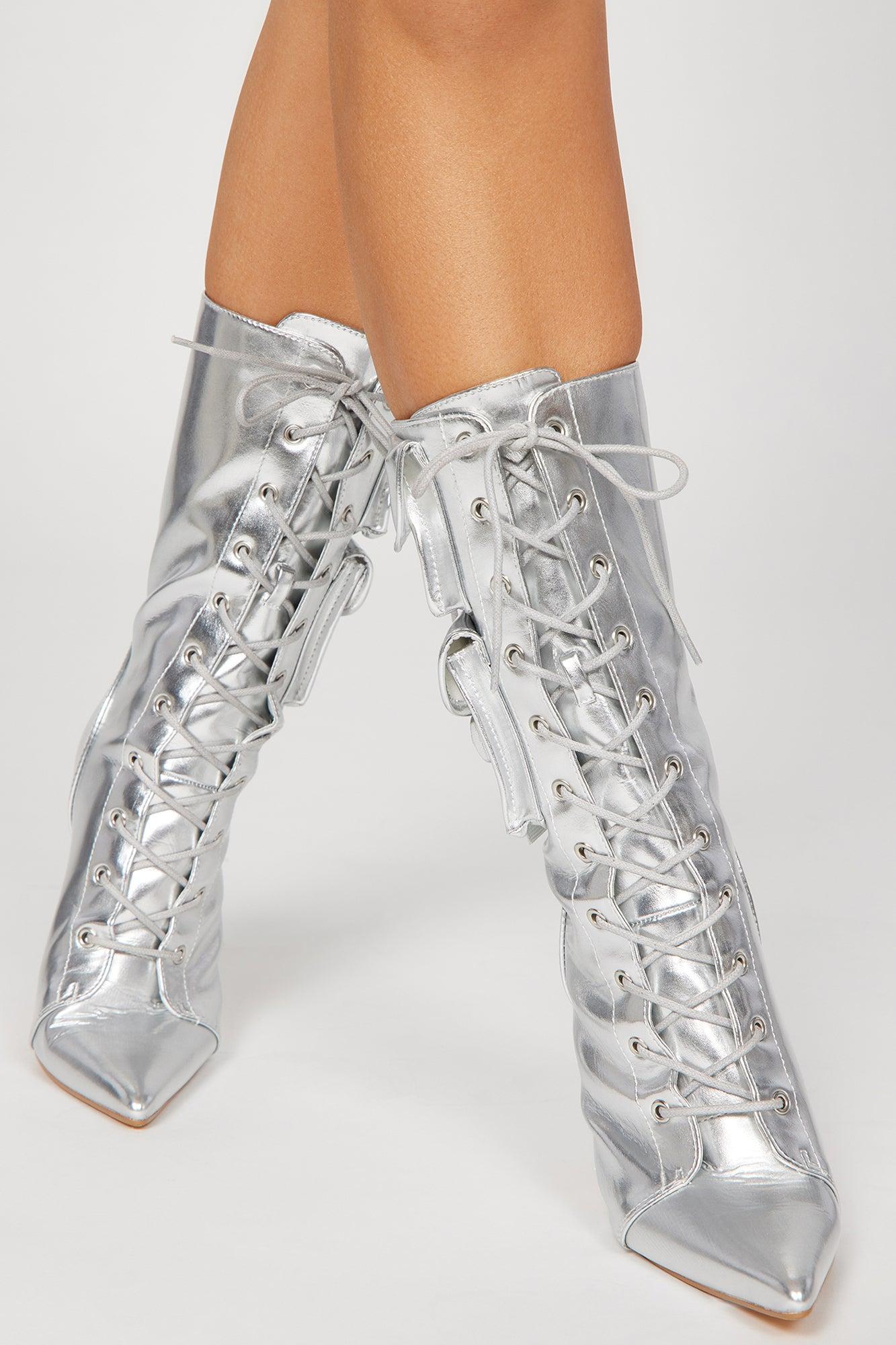 Casually Chic Booties - Silver Product Image