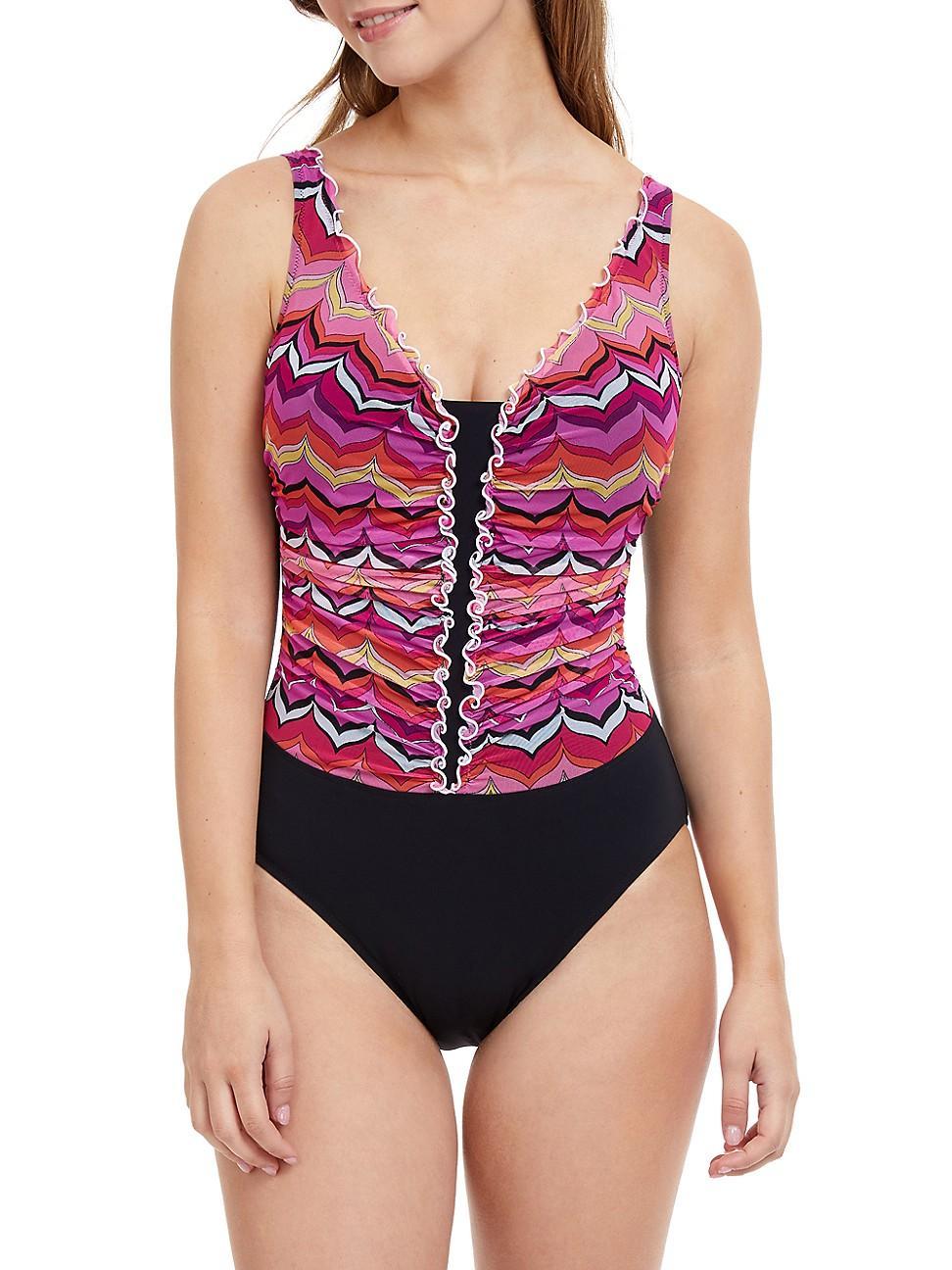 Womens Palm Springs V-Neck One-Piece Swimsuit Product Image