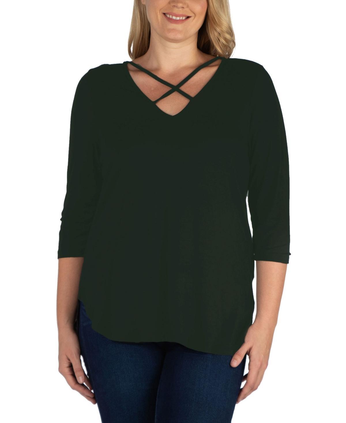 Womens Plus Size Criss Cross Detail Tunic Top product image