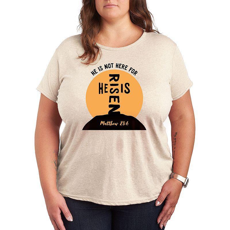 Plus He Is Risen Cross Graphic Tee, Womens Product Image