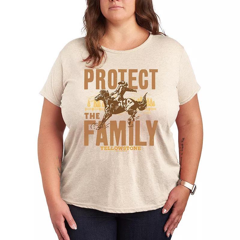 Plus Size Yellowstone Protect The Family Graphic Tee, Womens Product Image