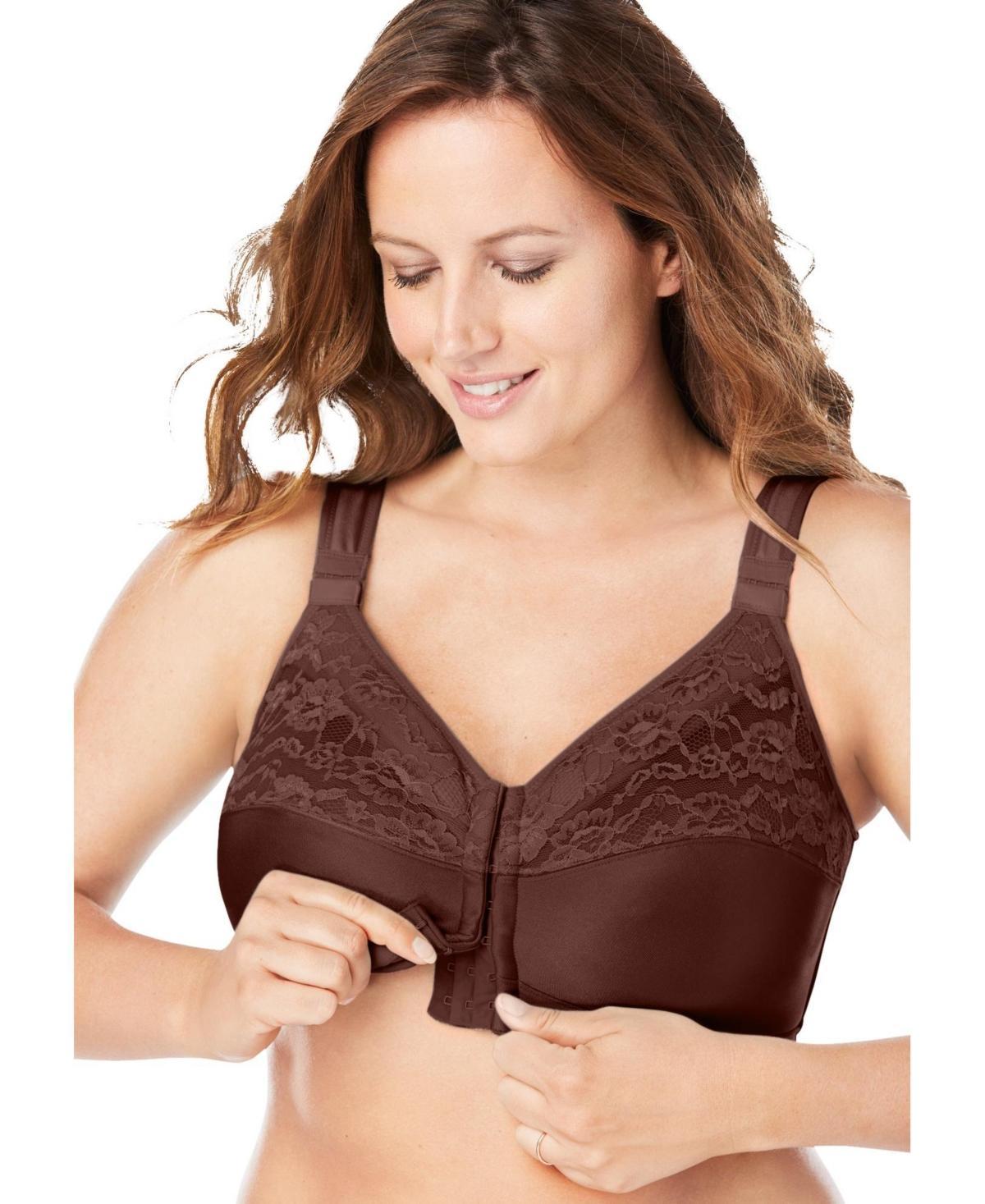 Comfort Choice Womens Plus Size Easy Enhancer Front Close Wireless Posture Bra Product Image