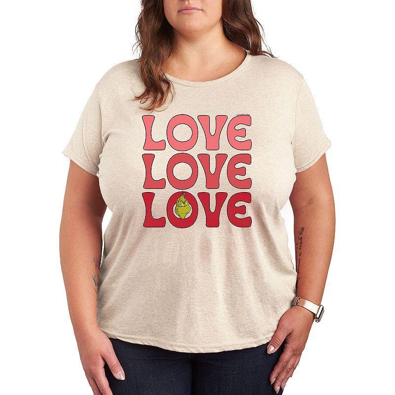 Plus Grinch Love Stack Graphic Tee, Womens Product Image