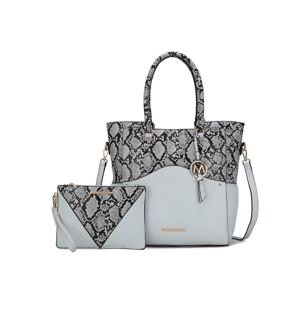 Mkf Collection Iris Snake Embossed Women s Tote Bag with matching Wristlet Pouch by Mia K Product Image