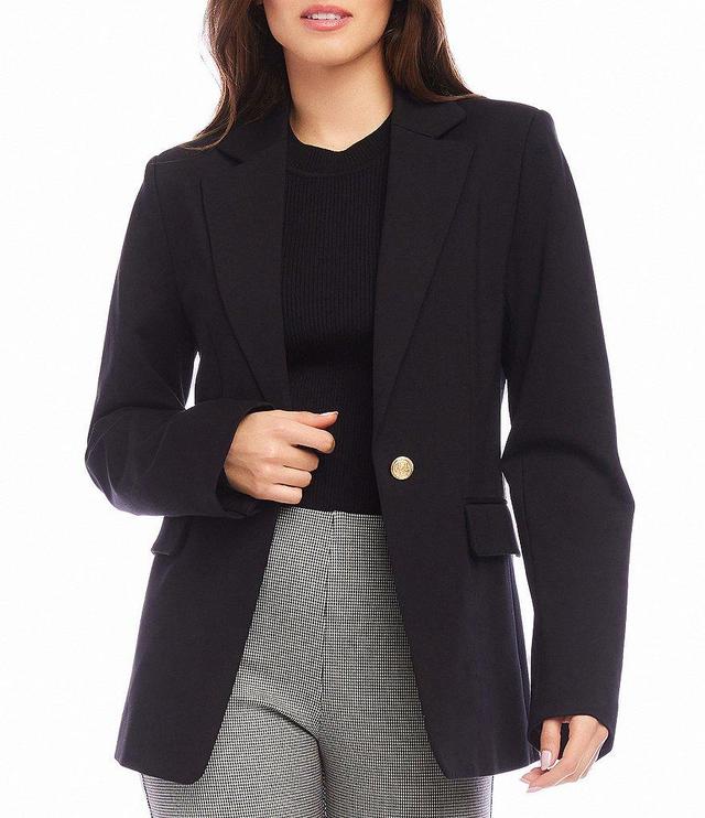 Karen Kane Stretch Ponte Knit Notch Collar Long Sleeve Blazer Product Image