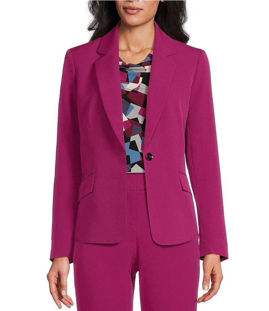 Kasper Stretch Crepe Notch Collar Long Sleeve Blazer Product Image