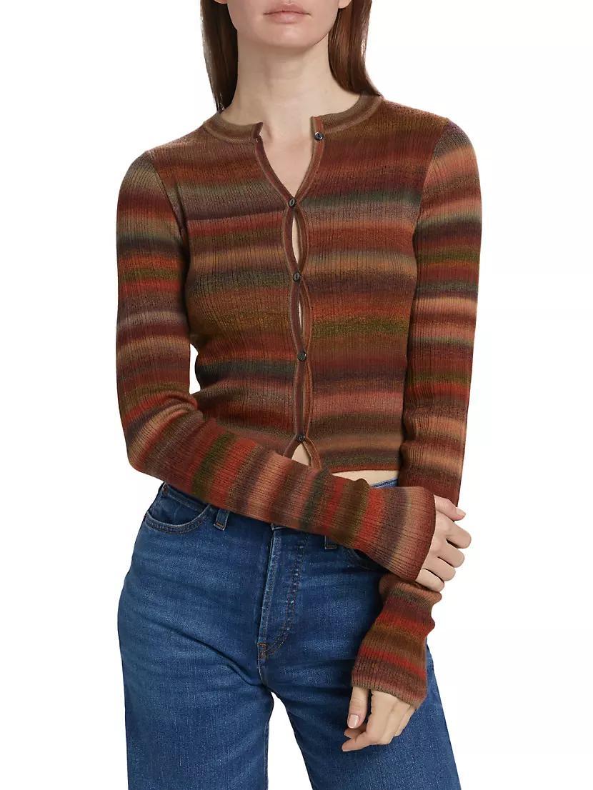 Striped Wool Crop Cardigan Product Image