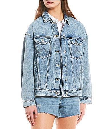 Womens Wrangler Girlfriend Jean Jacket Yellow Product Image