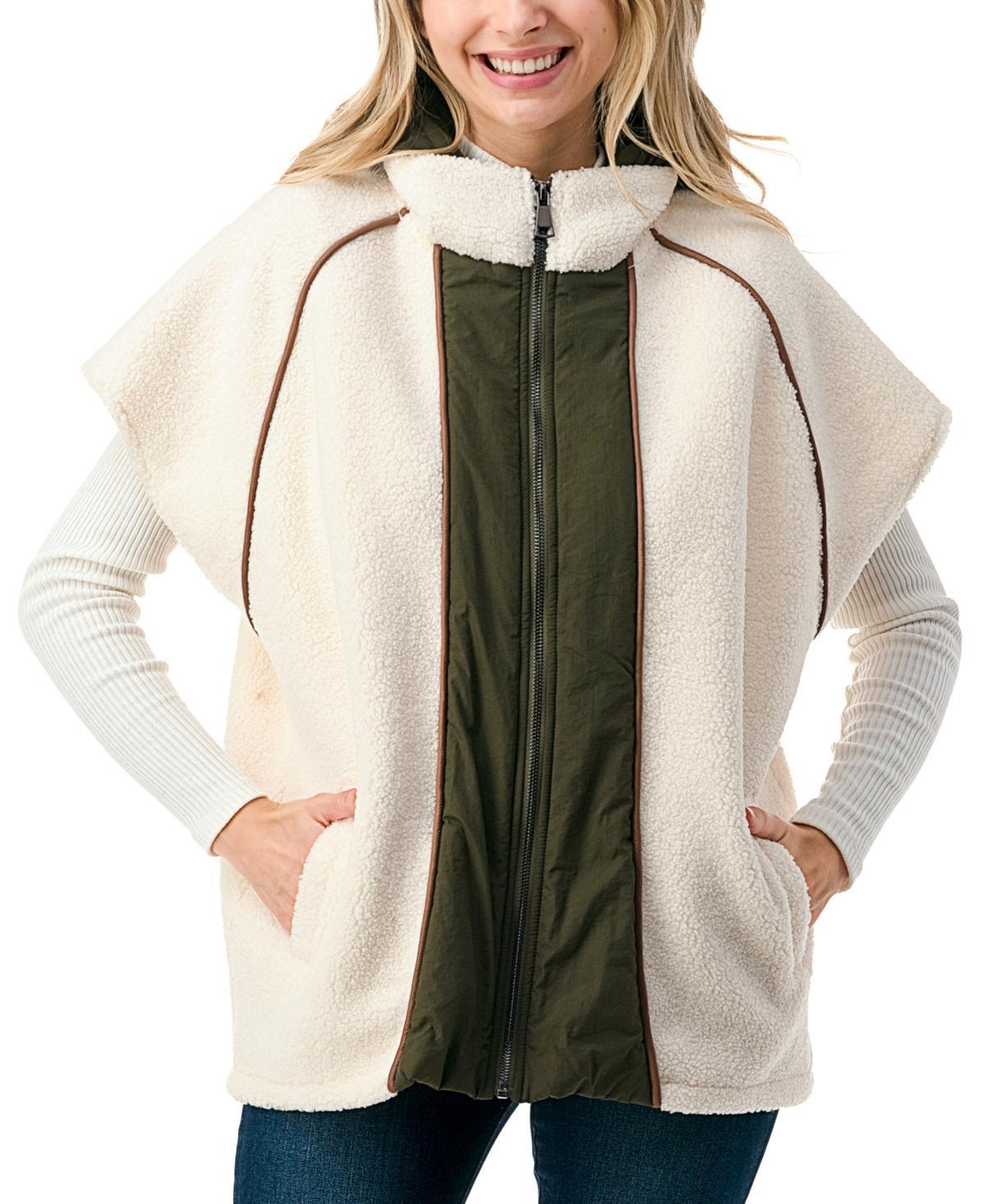 Marcus Adler Womens Quilted Long Zipper Front Vest with Hood Product Image