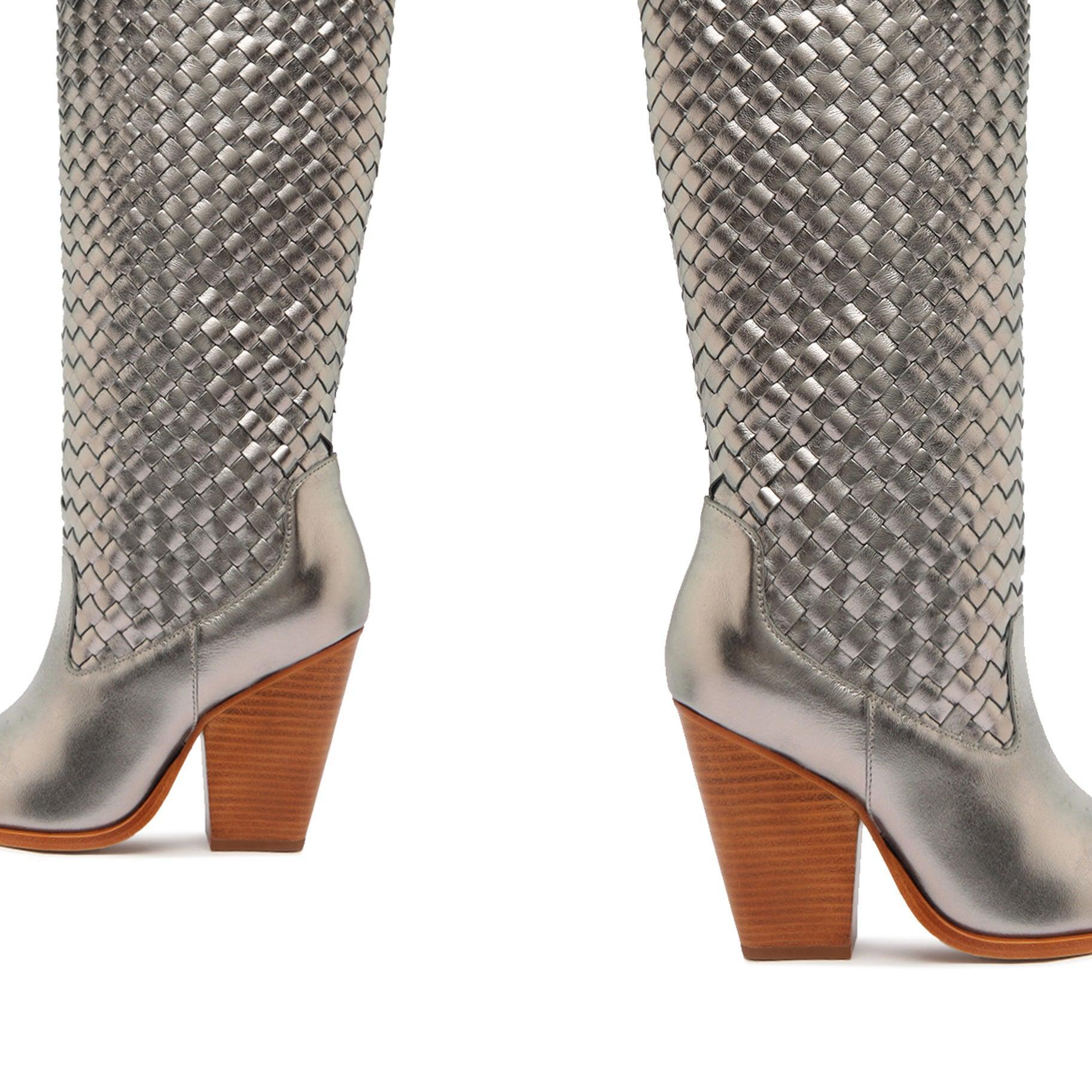 Ella Woven Metallic Leather Boot Female Product Image