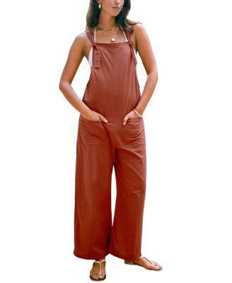 Cupshe Womens Burnt Orange Overall Jumpsuit Product Image