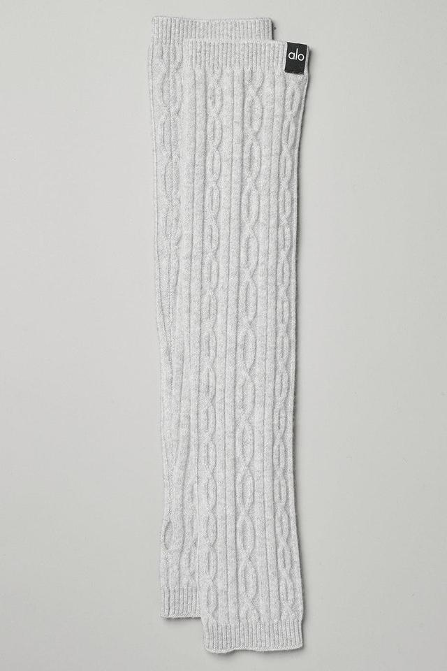 Cable Knit Arm Warmers - Athletic Heather Grey Female Product Image