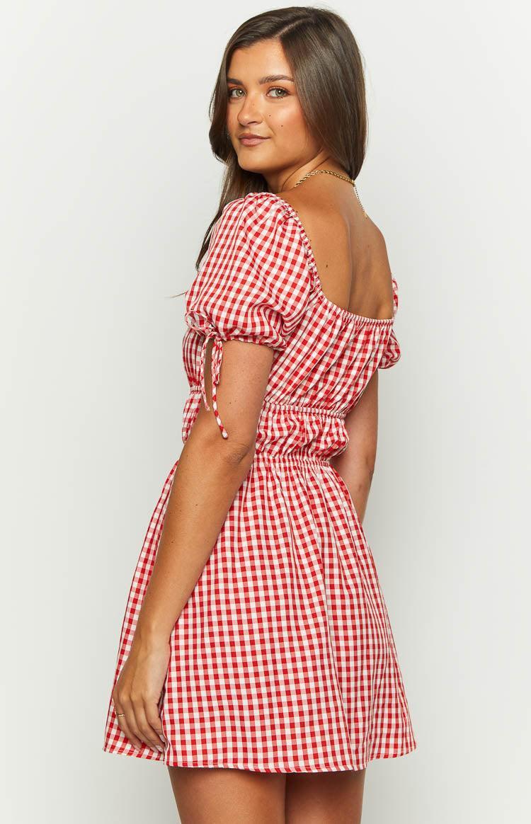 I'm Yours Red Gingham Mini Dress Product Image