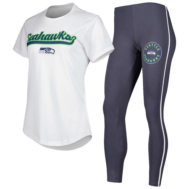 Womens Concepts Sport /Charcoal Seattle Seahawks Sonata T-Shirt & Leggings Sleep Set Product Image