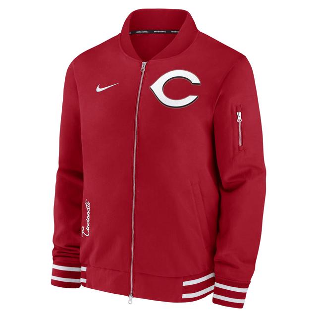 Cincinnati Reds Authentic Collection Nike Men's MLB Full-Zip Bomber Jacket Product Image